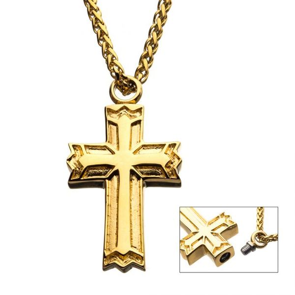 Gold Plated Stainless Steel Cross Pendant  Holtan's Jewelry Winona, MN
