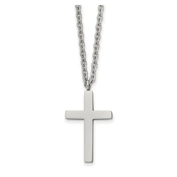 Stainless Steel Polished Cross Necklace Holtan's Jewelry Winona, MN