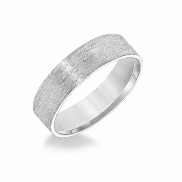 Flat Wedding Band with Wire Finish Holtan's Jewelry Winona, MN