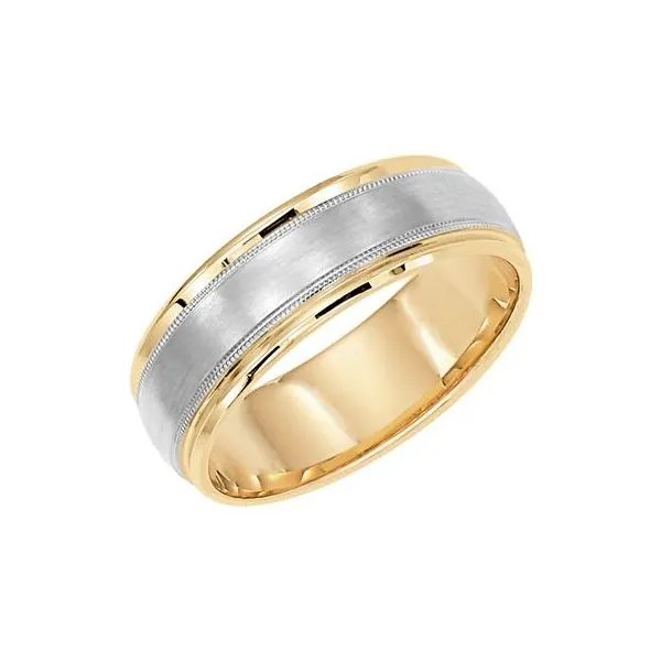 Two-Tone Wedding Band with Brushed Finish Holtan's Jewelry Winona, MN