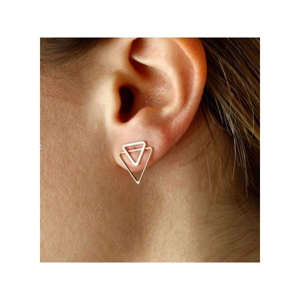 Open Triangle Stud Earrings Image 2 Holtan's Jewelry Winona, MN