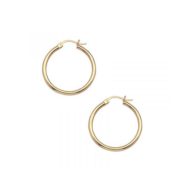 25mm Yellow Gold Hoops Holtan's Jewelry Winona, MN