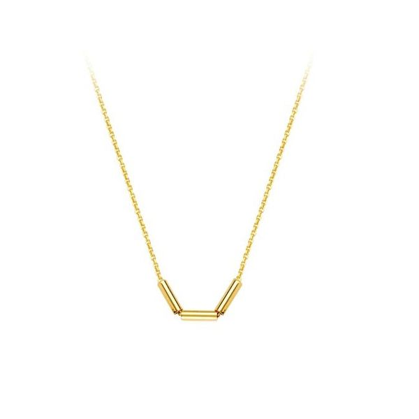Gold Cylinder Trio Necklace Holtan's Jewelry Winona, MN