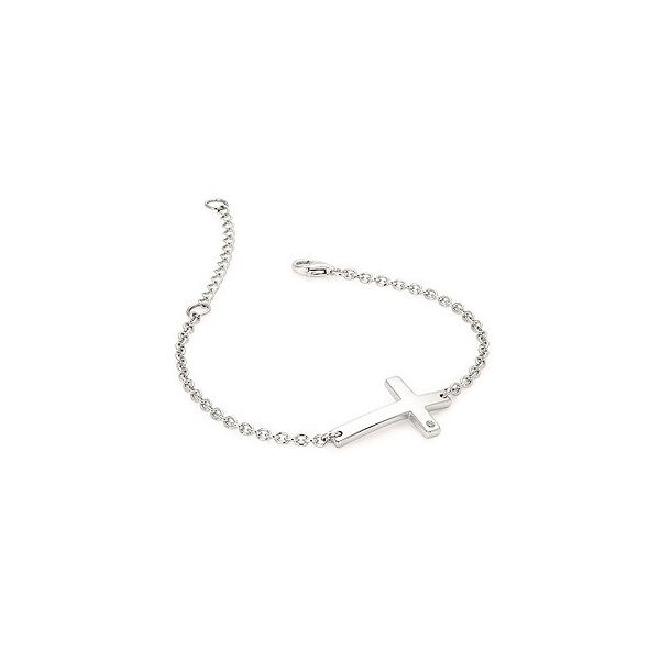 Sterling Silver Sideways Cross Bracelet Holtan's Jewelry Winona, MN