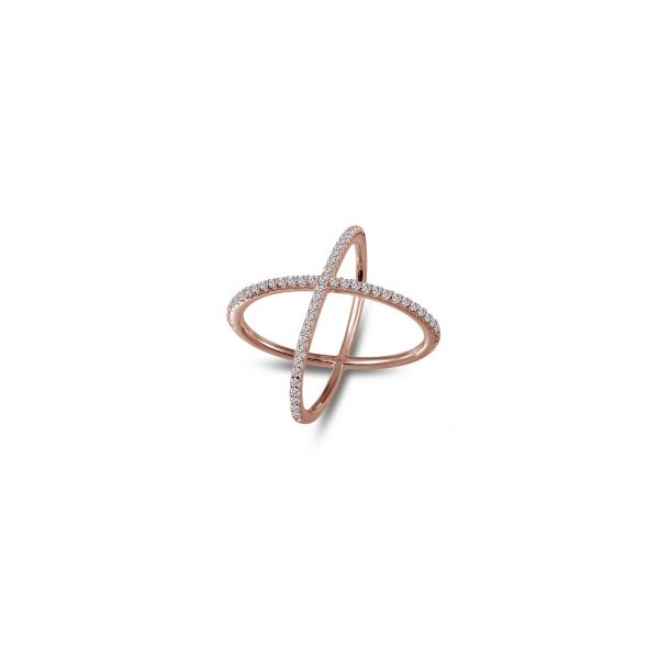 Lafonn Crossover Rose Gold Plated Silver Ring Holtan's Jewelry Winona, MN