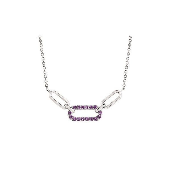 Paperclip-Style Necklace with Amethyst Holtan's Jewelry Winona, MN