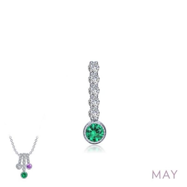 May - Emerald Sterling Silver Love pendant Holtan's Jewelry Winona, MN