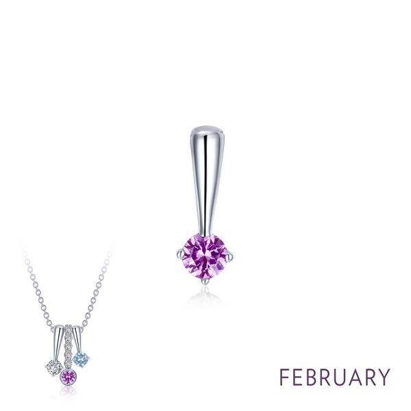 February - Amethsyt Sterling Silver Love Charm Holtan's Jewelry Winona, MN