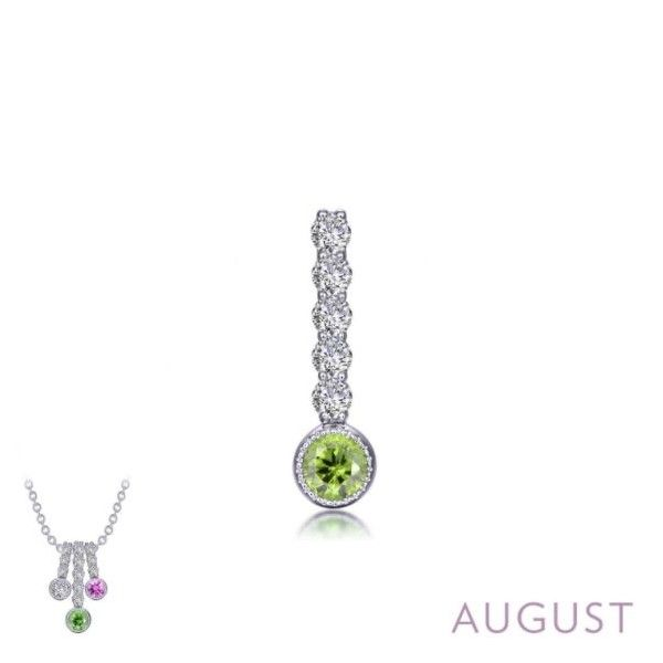 August - Peridot Sterling Silver Love Pendant Holtan's Jewelry Winona, MN