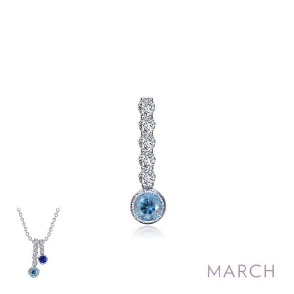 March - Aquamarine Sterling Silver Love Pendant Holtan's Jewelry Winona, MN