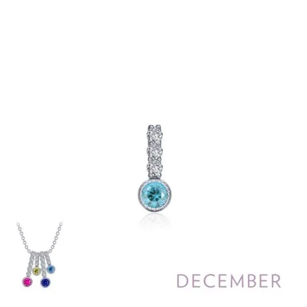 December - Blue Topaz Sterling Silver Love Pendant Holtan's Jewelry Winona, MN