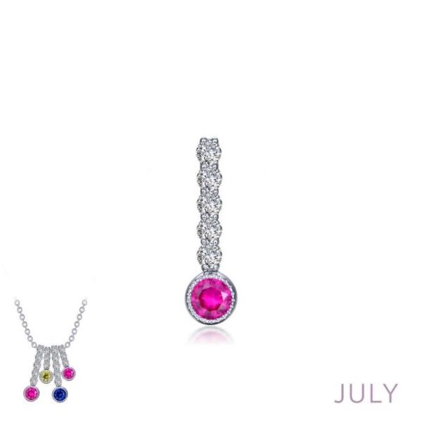 July - Ruby Sterling Silver Love Pendant Holtan's Jewelry Winona, MN