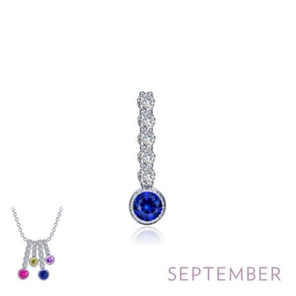 September - Sapphire Sterling Silver Love Pendant Holtan's Jewelry Winona, MN