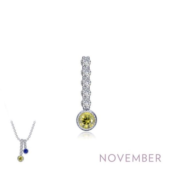 November - Yellow Topaz Sterling Silver Love Pendant Holtan's Jewelry Winona, MN