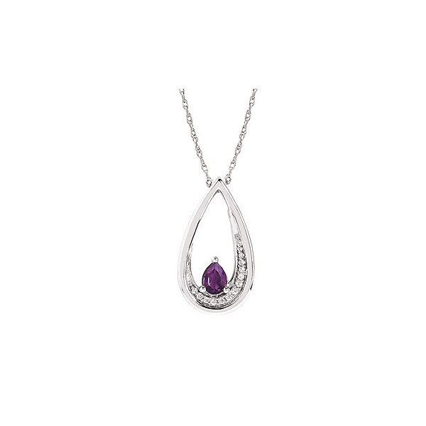 Silver Amethyst and Diamond Pendant Holtan's Jewelry Winona, MN