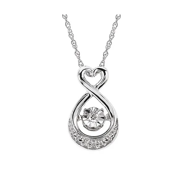 Silver Shimmering Diamonds Heart Drop Pendant Holtan's Jewelry Winona, MN