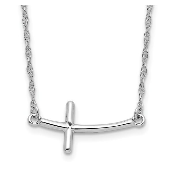 Silver Sideways Curved Cross Holtan's Jewelry Winona, MN