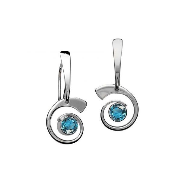 Shell-Inspired Silver and Blue Topaz Earrings  Holtan's Jewelry Winona, MN