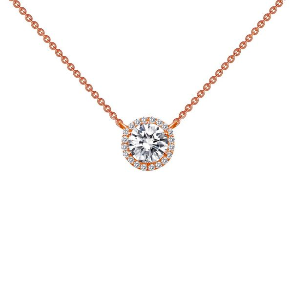 Rose Gold Plated Halo Necklace Holtan's Jewelry Winona, MN