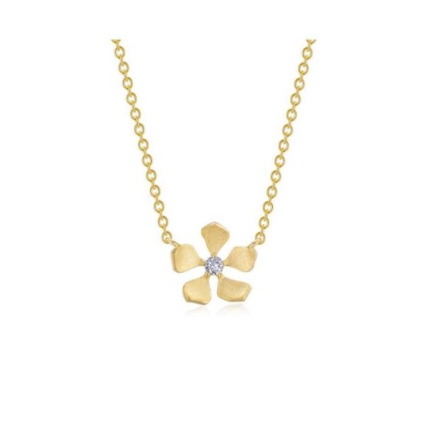 Dainty Gold Plated Flower Necklace Holtan's Jewelry Winona, MN
