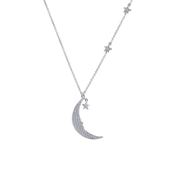 Lafonn Silver Moon and Star Pendant Holtan's Jewelry Winona, MN