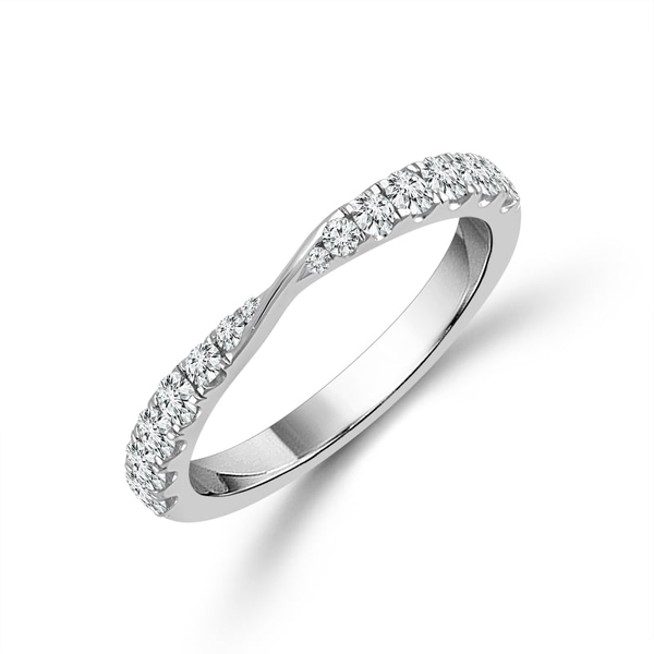 14k WG Shared Prong Set Twisted Center Graduated Diamond Band Image 2 House of Silva Wooster, OH
