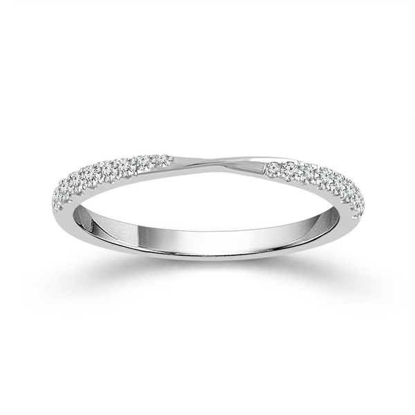 14k WG Shared Prong Set Twisted Center Graduated Diamond Band House of Silva Wooster, OH