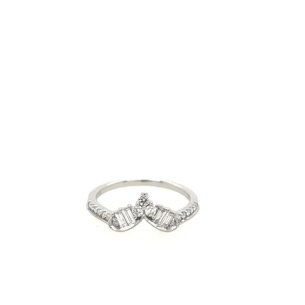Chevron Center Baguette and Round Cut Diamond Wedding Band House of Silva Wooster, OH