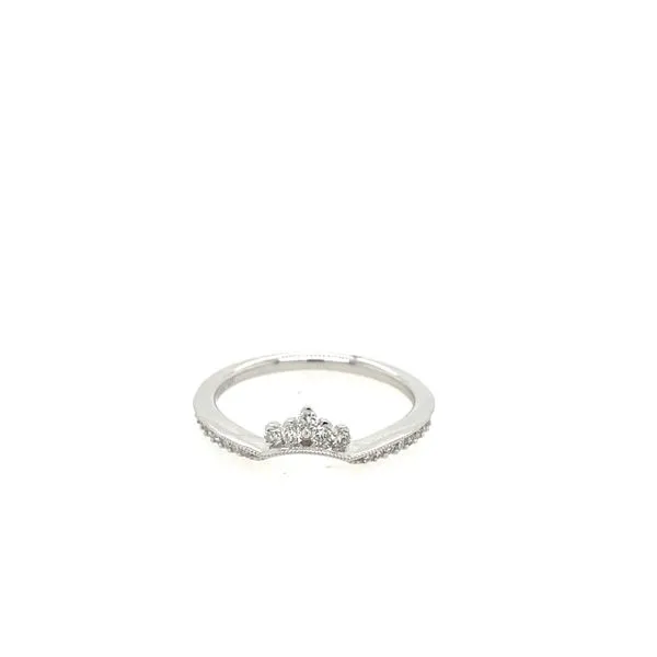 Crown Arch Round Cut Diamond Wedding Band Image 2 House of Silva Wooster, OH
