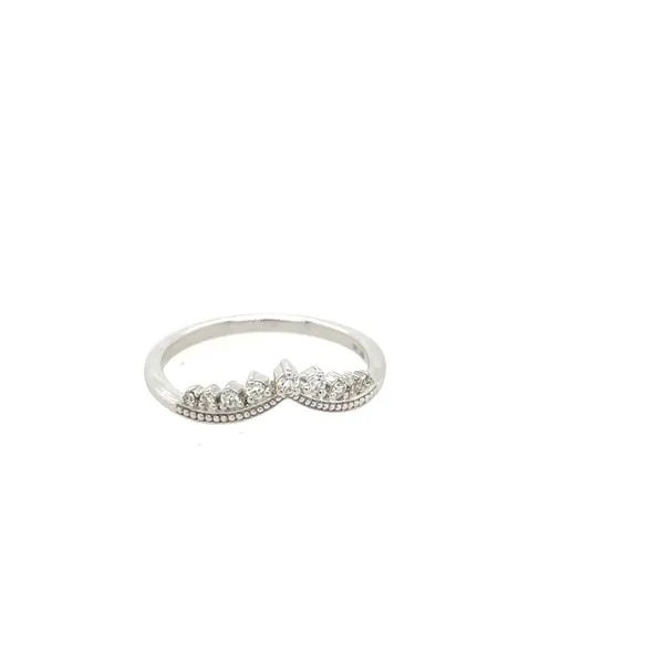 Chevron Round Cut Diamond Highlighted Wedding Band Image 2 House of Silva Wooster, OH