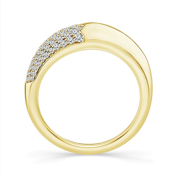 14k YG Domed Pave' Set Diamond Ring Image 3 House of Silva Wooster, OH