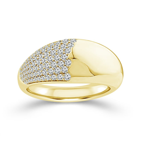 14k YG Domed Pave' Set Diamond Ring House of Silva Wooster, OH