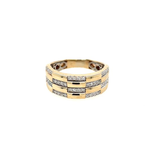 14ky Gold 0.25ct TW Diamond Fashion Ring w/ Alternating Prong Set Rounds & High Polish Bars House of Silva Wooster, OH