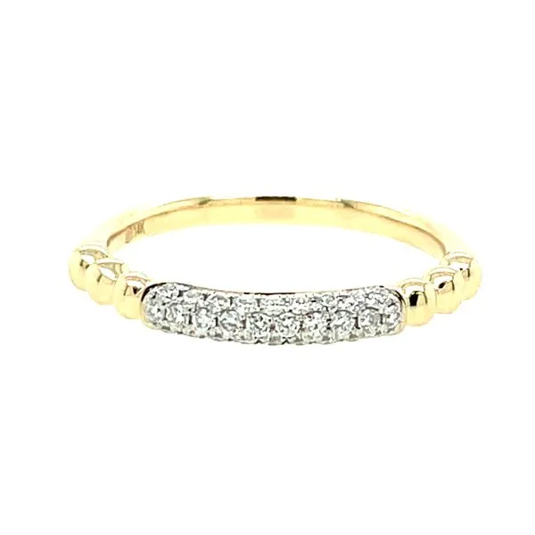 14ky Gold 0.21ct Diamond Pave' Stackable Ring with Beaded Detail, 28fc House of Silva Wooster, OH