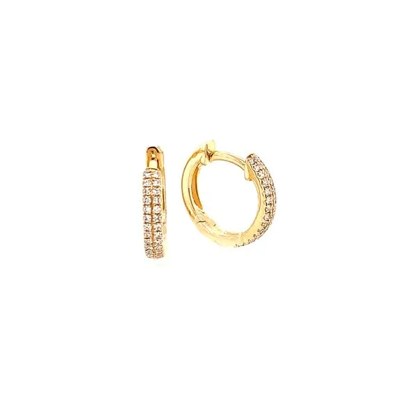Diamond Pave` Huggie Hoop Earrings House of Silva Wooster, OH