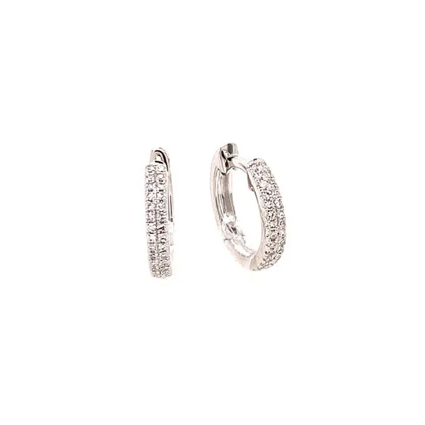 Diamond Pave` Huggie Hoop Earrings House of Silva Wooster, OH