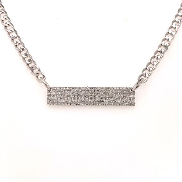 Diamond Paper Clip Link Bar Necklace House of Silva Wooster, OH