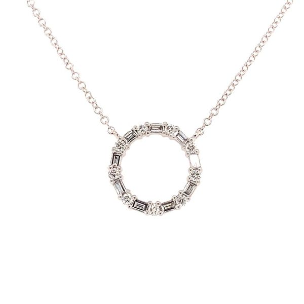 Diamond Baguette Circle Necklace House of Silva Wooster, OH