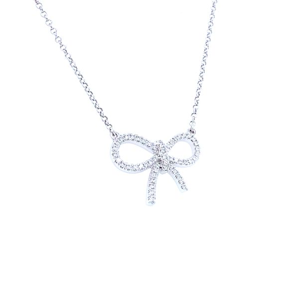 Diamond Bow Necklace Image 2 House of Silva Wooster, OH