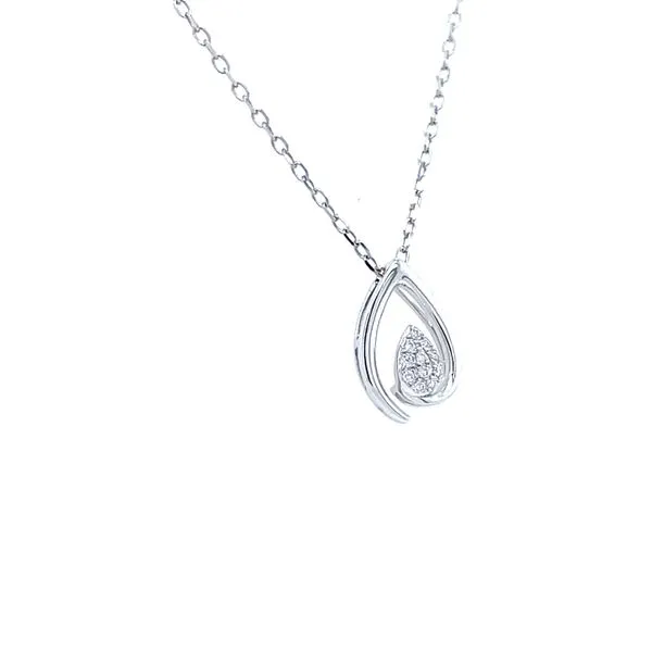 Diamond Pear Swirl Pendant Image 2 House of Silva Wooster, OH