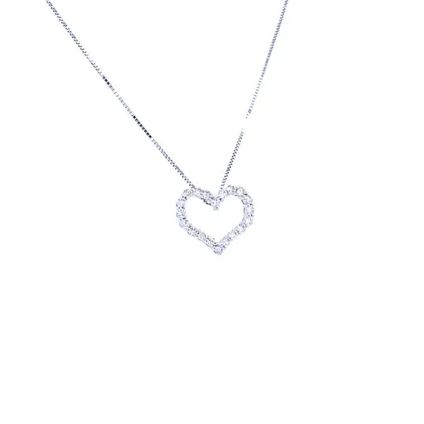 Heart Shape Round Cut Diamond Pendant Image 2 House of Silva Wooster, OH