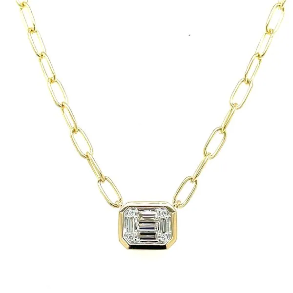 14ky Gold 0.14ct TW Diamond Necklace, 0.12ct Baguettes, 0.02ct fc House of Silva Wooster, OH