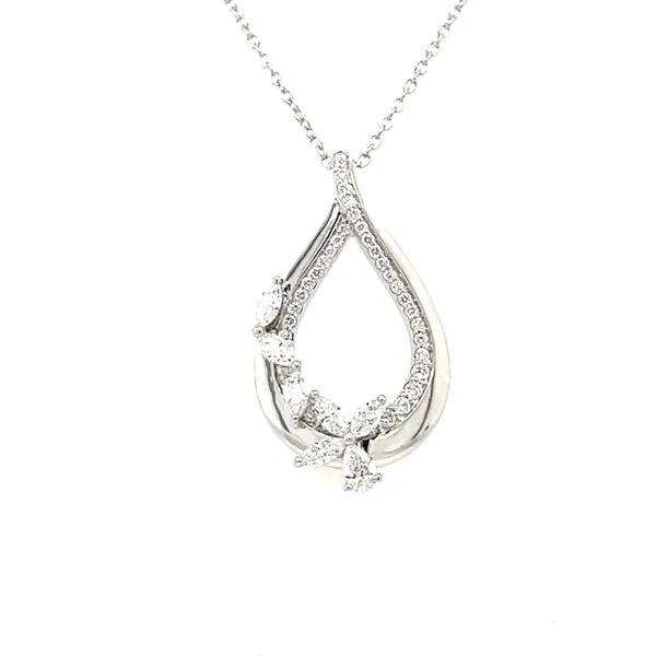 14kw Gold 0.60ct TW Diamond Flower Pear Pendant House of Silva Wooster, OH