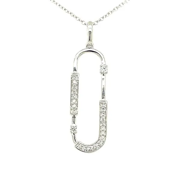 14kw Gold 0.14ct TW Diamond Free Form Pendant, 24fc House of Silva Wooster, OH