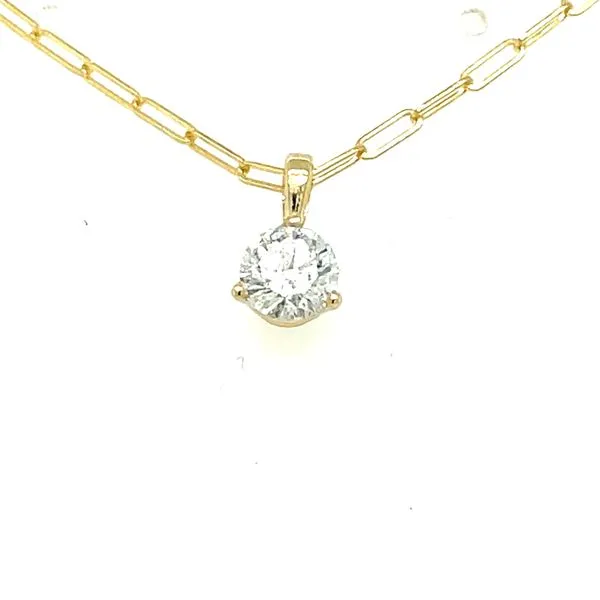 14ky Gold 0.59ct Round Brilliant Diamond Solitaire Pendant House of Silva Wooster, OH