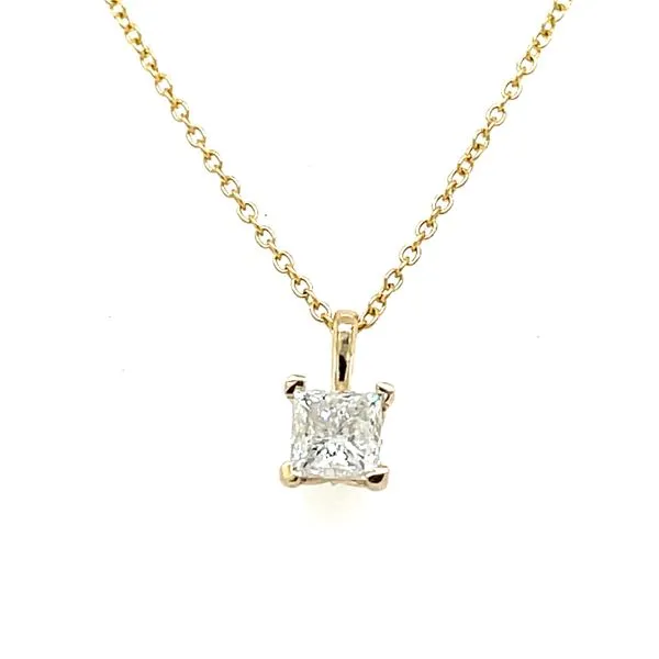 14ky Gold 0.76ct Princess Diamond Solitaire Pendant House of Silva Wooster, OH