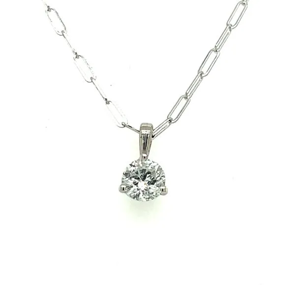 14kw Gold 0.61ct Round Brilliant Diamond Solitaire Pendant House of Silva Wooster, OH