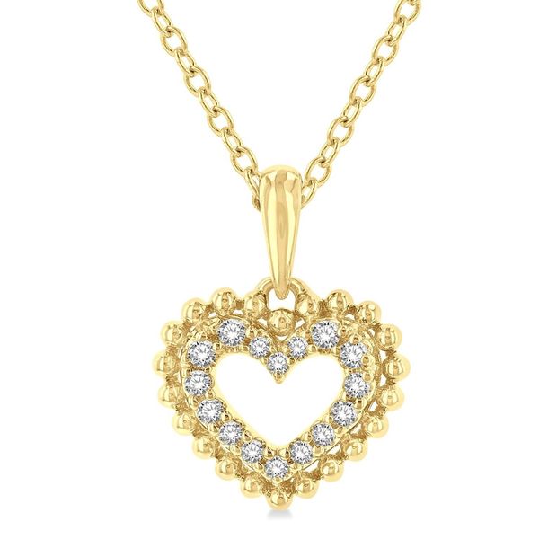 10ky Gold 0.08ct TW Diamond Heart Pendant House of Silva Wooster, OH