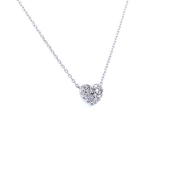Heart Charm Round Cut Diamond Petite Fashion Pendant Image 2 House of Silva Wooster, OH