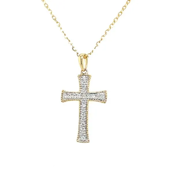 14ky Gold 0.10ct TW Lab Grown Diamond Cross Pendant, 22fc House of Silva Wooster, OH